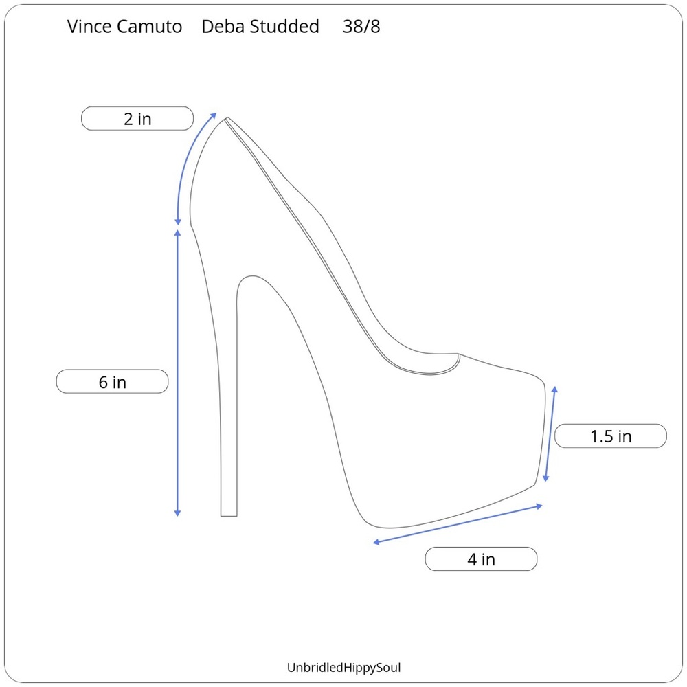 Vince Camuto Deba Lapis Blue Platform Studded Suede Shoe Size 38/8 - Picture 14 of 14